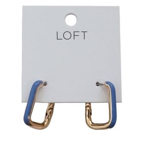 NEW! Huggie Gold Tone Geometric Earrings Empress Blue